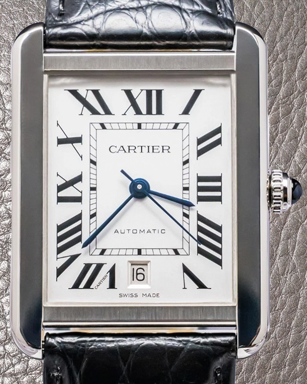Cartier Tank 31MM Silver Dial Leather Strap (W5200027)