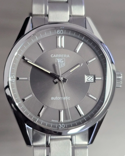 2012 Tag Heuer Carrera 39MM Grey Dial Steel Bracelet (WV211S.BA0787)