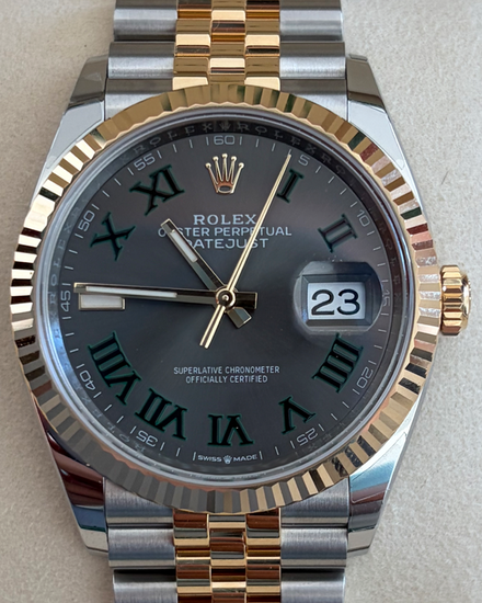 2025 Rolex Datejust "Wimbledon" 36MM Slate Dial Two-Tone Jubilee Bracelet (126233)