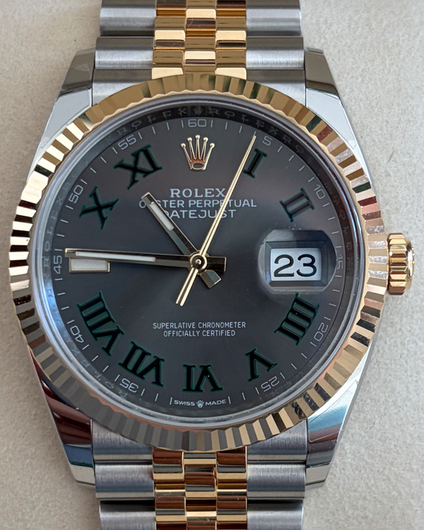 2025 Rolex Datejust "Wimbledon" 36MM Slate Dial Two-Tone Jubilee Bracelet (126233)