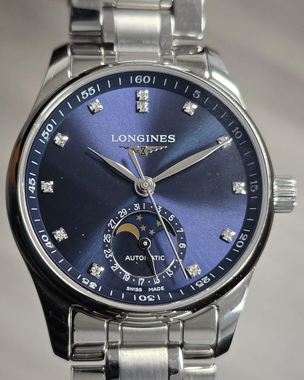 2022 Longines Master Collection Moonphase 34MM Blue Dial Steel Bracelet (L2.409.4.97.6)