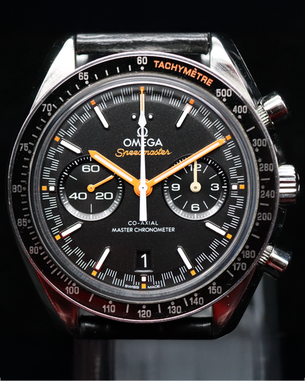 Omega Speedmaster Racing 44.25MM Black Dial Leather Strap (329.32.44.51.01.001)