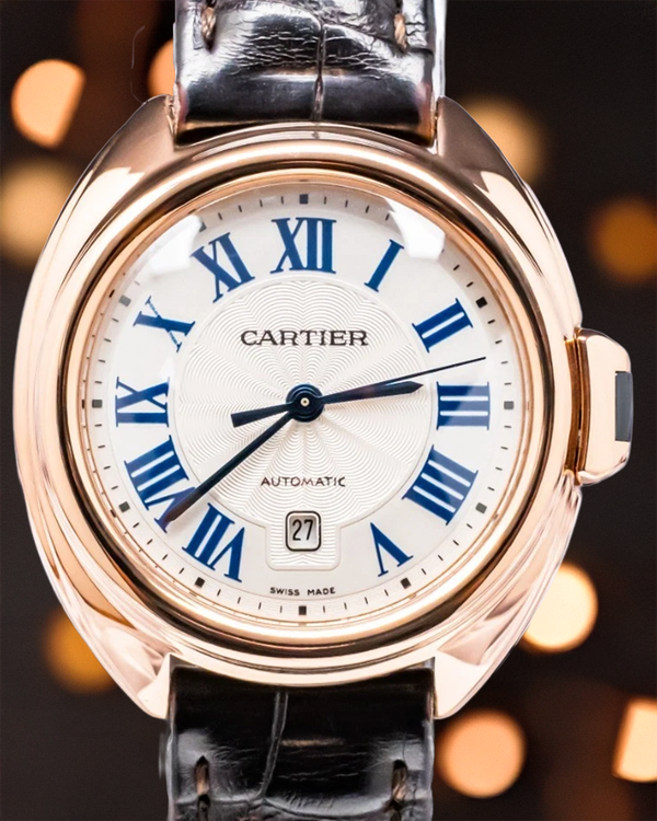 2016 Cartier Cle De Cartier 31MM Silver Dial Leather Strap (WGCL0010)