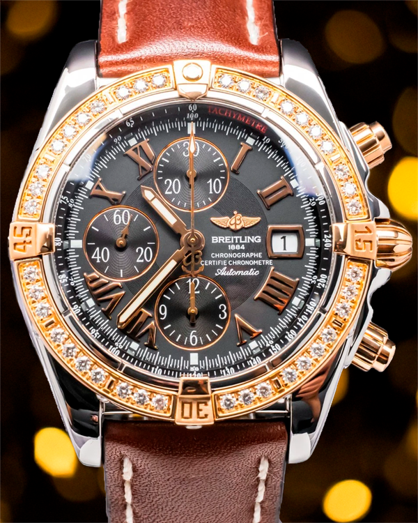 Breitling Chronomat Evolution 44MM Grey Dial Leather Strap (C13356)