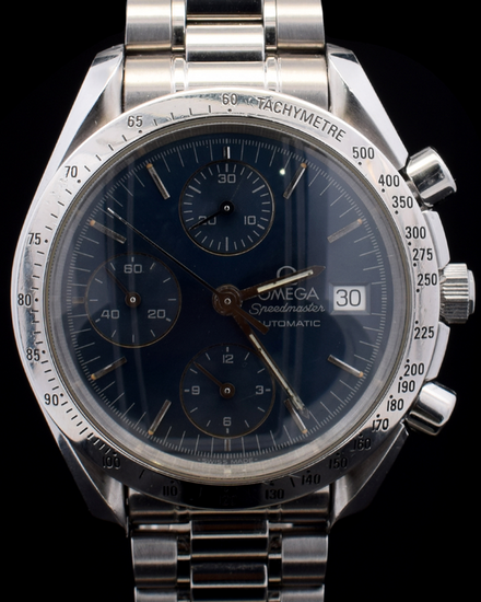 Omega Speedmaster Date Chronograph 39MM Blue Dial Steel Bracelet (3511.80.00)