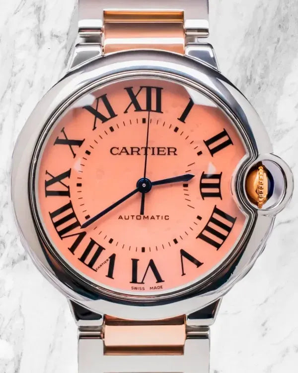 Cartier Ballon Bleu 36MM Mother of Pearl Dial Two-Tone Bracelet (W6920033)