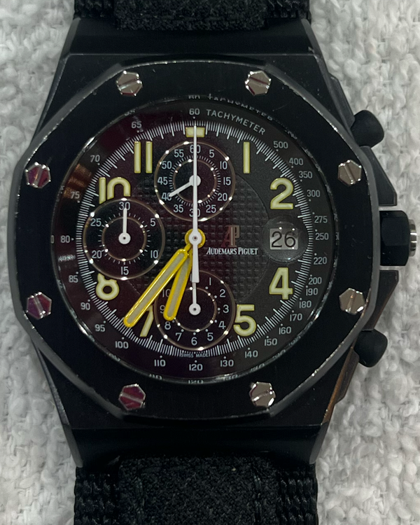 2001 Audemars Piguet Royal Oak Offshore Chronograph "End of Days" L.E. 44MM Black Dial Textile Strap (25770SN.OO.0001AR.01)