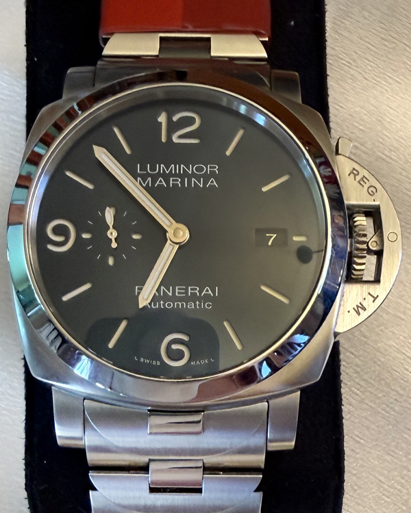2021 Panerai Luminor Marina Specchio Blu 44MM Blue Dial Steel Bracelet (PAM01316)