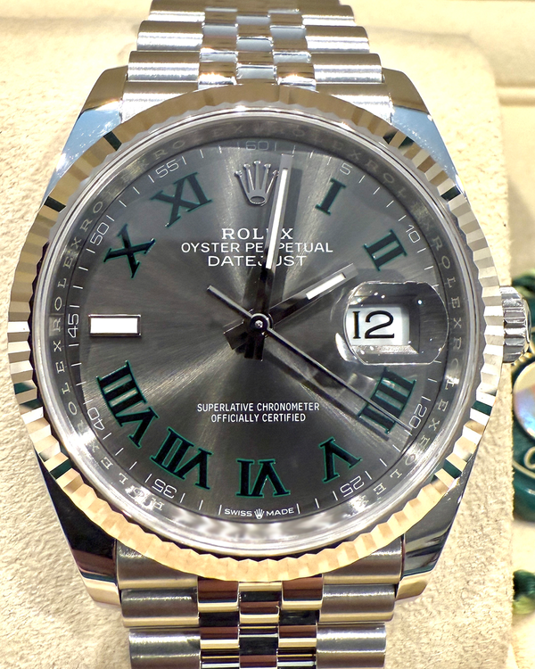 2024 Rolex Datejust "Wimbledon" 36MM Slate Dial Jubilee Bracelet (126234)