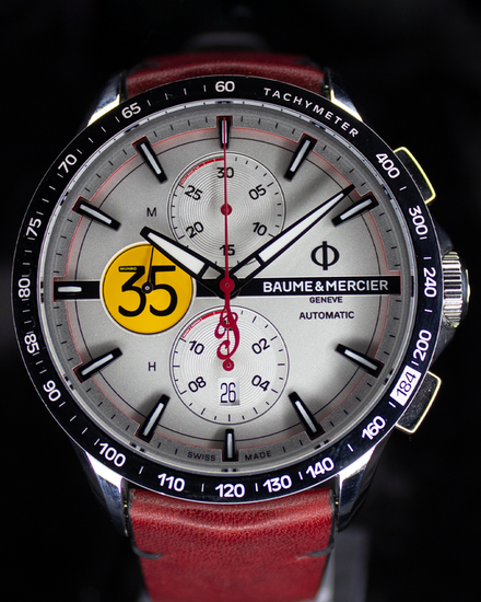 Baume & Mercier Clifton "Club Indian Motorcycle" L.E. 44MM Silver Dial Leather Strap (M0A10404)
