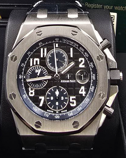 2016 Audemars Piguet Royal Oak Offshore Chronograph 42MM Black Dial Leather Strap (26470ST.OO.A028CR.01)