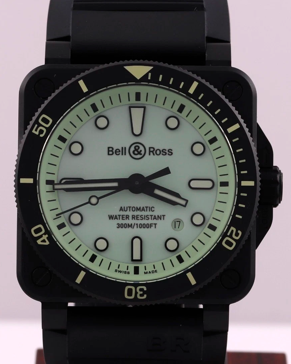 2021 Bell & Ross BR 03-92 Diver Full Lum 42MM Green Dial Rubber Strap (BR0392-D-C5-CE/SRB)