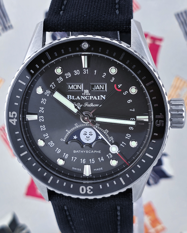 2023 Blancpain Fifty Fathoms Bathyscaphe 43MM Grey Dial Textile Strap (5054-1110-B52A)