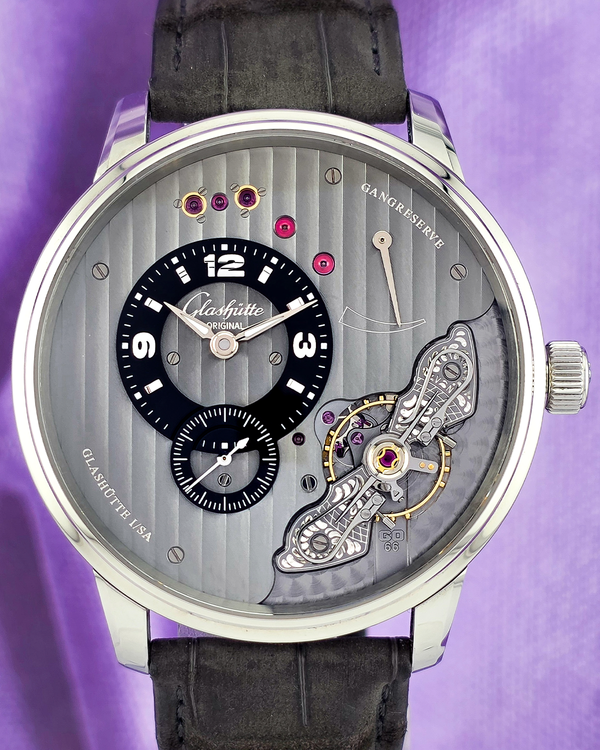 2019 Glashütte Original PanoInverse XL 42MM Silver Dial Leather Strap (1-66-06-04-22-05)
