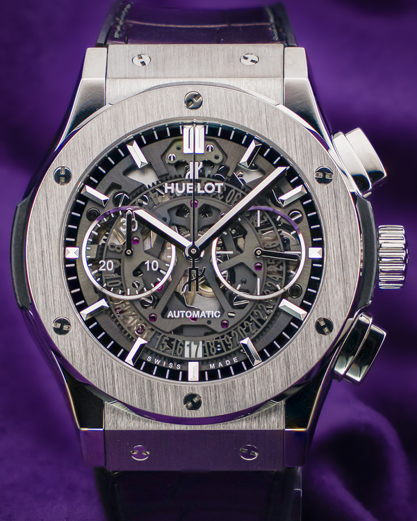 2016 Hublot Classic Fusion Aerofusion 45MM Skeleton Dial Leather Strap (525.NX.0170.LR)