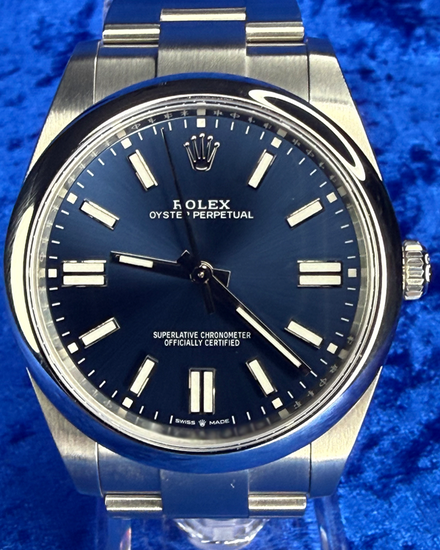 2025 Rolex Oyster Perpetual 41MM Blue Dial Oyster Bracelet (124300)