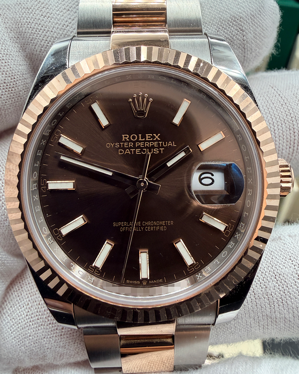 2023 Rolex Datejust 41MM Chocolate Dial Two-Tone Oyster Bracelet (126331)