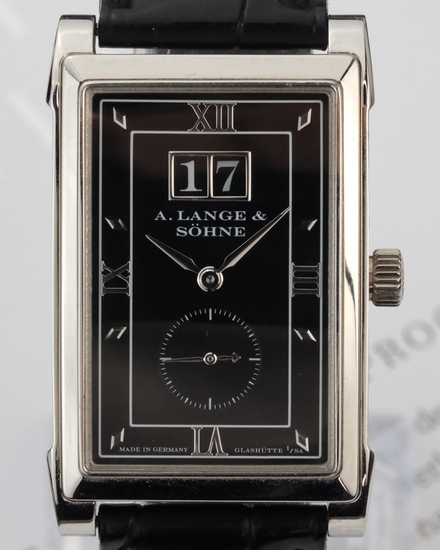 A. Lange & Söhne Cabaret Vintage 26MM Black Dial Leather Strap (107.035)