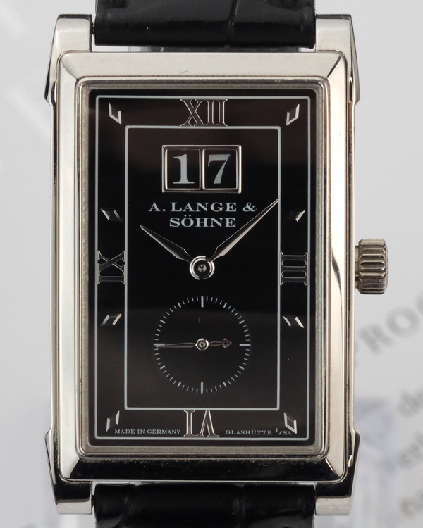 A. Lange & Söhne Cabaret Vintage 26MM Black Dial Leather Strap (107.035)