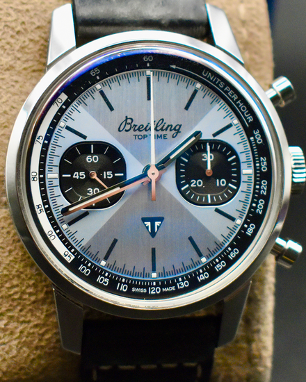 2022 Breitling Top Time "Triumph" 41MM Ice Blue Dial Leather Strap (A23311)