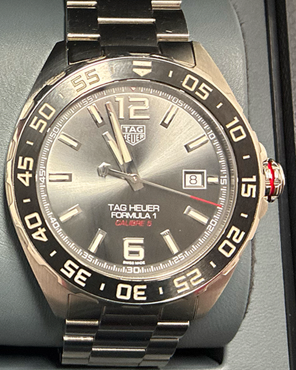 No Reserve - 2021 Tag Heuer Formula 1 Calibre 5 43MM Grey Dial Steel Bracelet (WAZ2011)