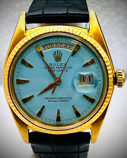 Rolex Day-Date Presidential 36MM Aftermarket Turquoise Dial Aftermarket Leather Strap (1803)