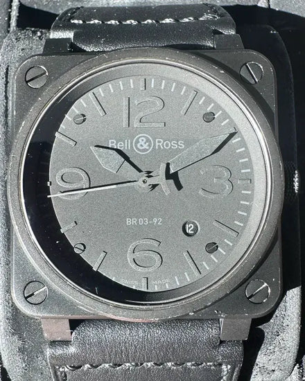 2012 Bell & Ross BR 03-92 Diver Phantom 42MM Black Dial Leather Strap (BR03-92PHANTOM-R)