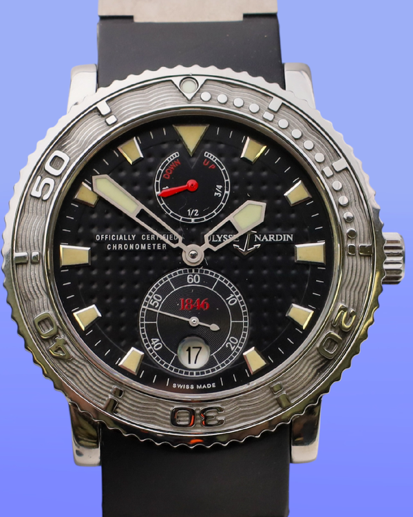 No Reserve - 2000 Ulysse Nardin Marine Diver 40MM Black Dial Rubber Strap (263-55)