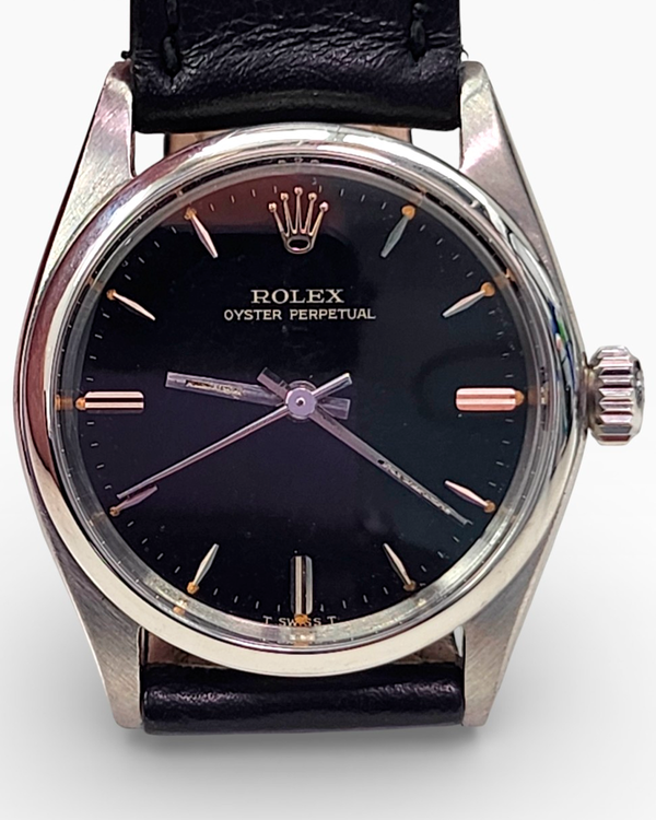 Rolex Oyster Perpetual 31MM Black Dial Leather Strap (6548)