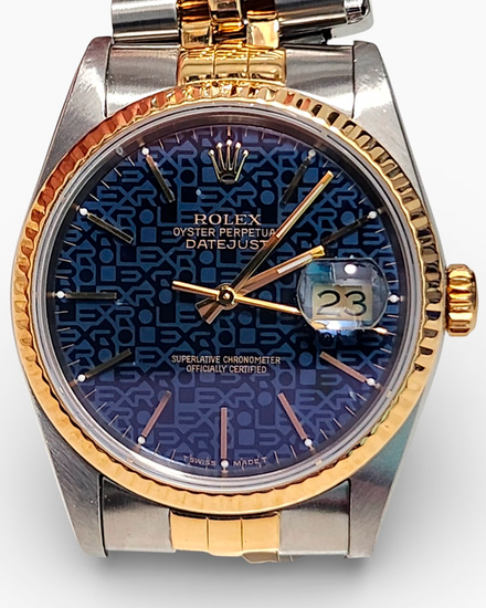 Rolex Datejust 36MM Blue "Jubilee" Dial Two-Tone Jubilee Bracelet (16233)