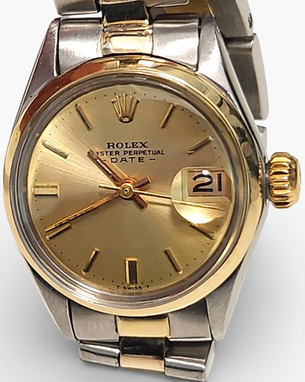 Rolex Oyster Perpetual 26MM Champagne Dial Two-Tone Oyster Bracelet (6516)