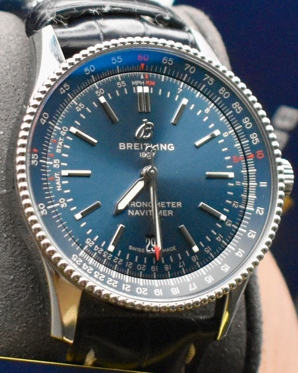 2024 Breitling Navitimer 41MM Blue Dial Leather Strap (A17326161C1P3)