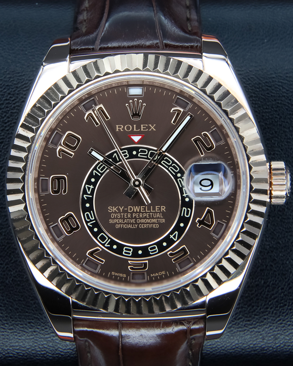 2014 Rolex Sky-Dweller 42MM Chocolate Dial Leather Strap (326135)