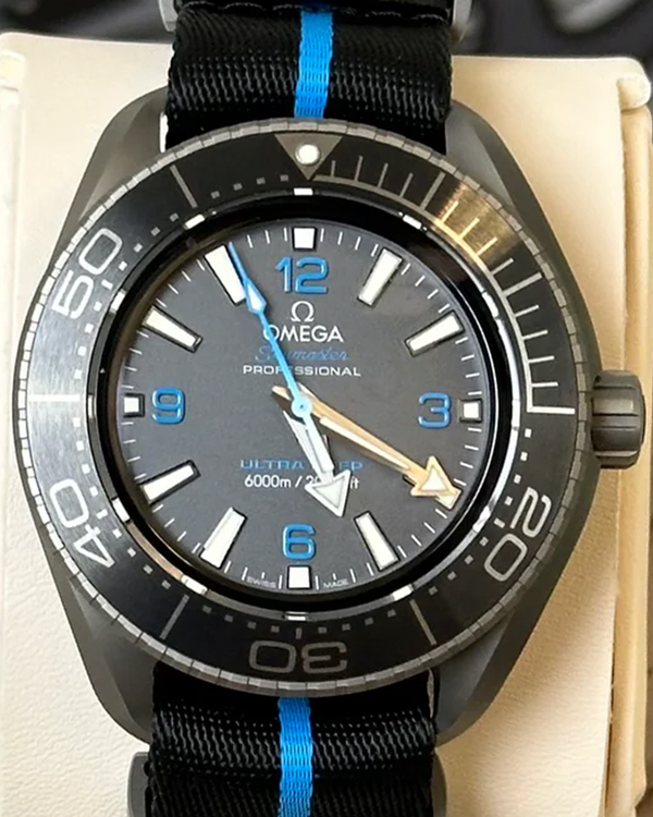 2022 Omega Seamaster Planet Ocean 6000M "Ultra Deep" 45.5MM Black Dial Textile Strap (215.92.46.21.01.001)