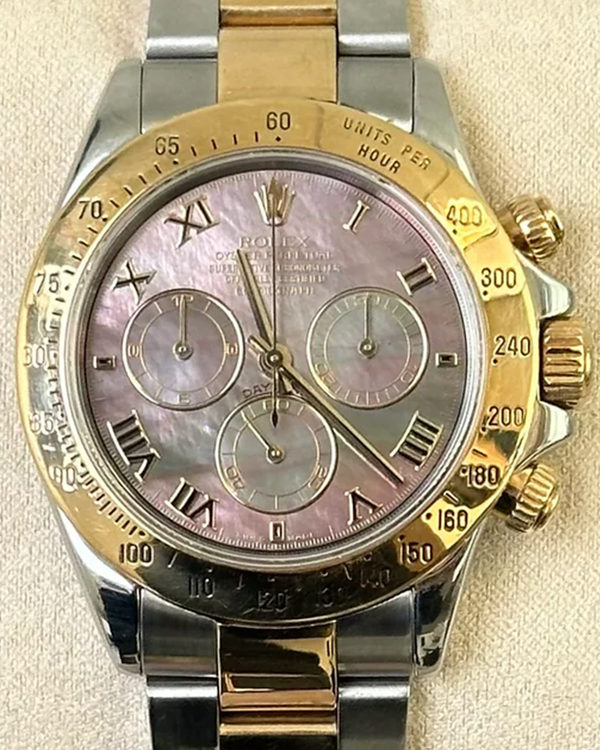 2004 Rolex Cosmograph Daytona 40MM Mother of Pearl "Tahitian" Dial Two-Tone Oyster Bracelet (116523)