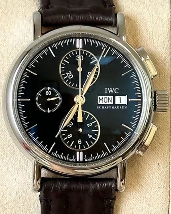 2020 IWC Schaffhausen Portofino Chronograph "150 Years Edition" 41MM Black Dial Leather Strap (IW378303)