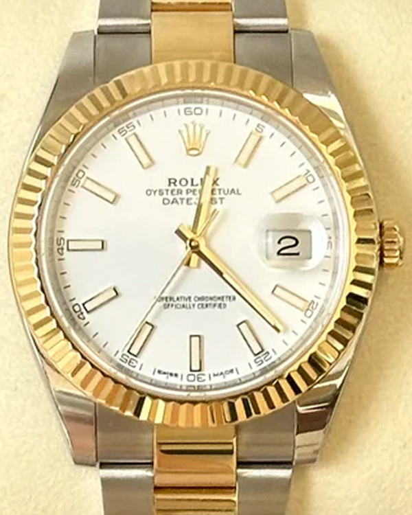 2017 Rolex Datejust 41MM White Dial Two-Tone Oyster Bracelet (126333)