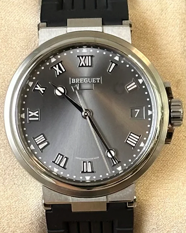 Breguet Marine 40MM Grey Dial Rubber Strap (5517TI/G2/9ZU)
