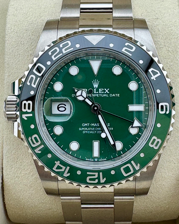 2025 Rolex GMT-Master II "Sprite" 40MM Green Ceramic Dial White Gold Oyster Bracelet (126729VTNR)
