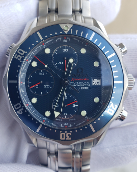 No Reserve - Omega Seamaster Diver 300M 41.5MM Blue Dial Steel Bracelet (2599.80.00)