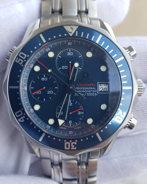 No Reserve - Omega Seamaster Diver 300M 41.5MM Blue Dial Steel Bracelet (2599.80.00)