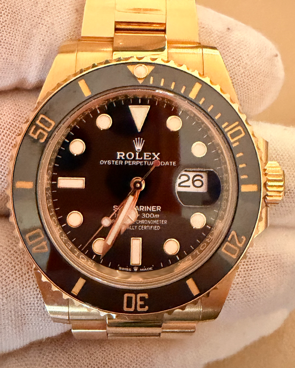 2022 Rolex Submariner Date 41MM Black Dial Yellow Gold Oyster Bracelet (126618LN)