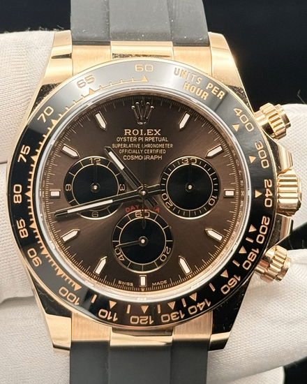 2025 Rolex Cosmograph Daytona 40MM Chocolate Dial Rubber Strap (126515LN)