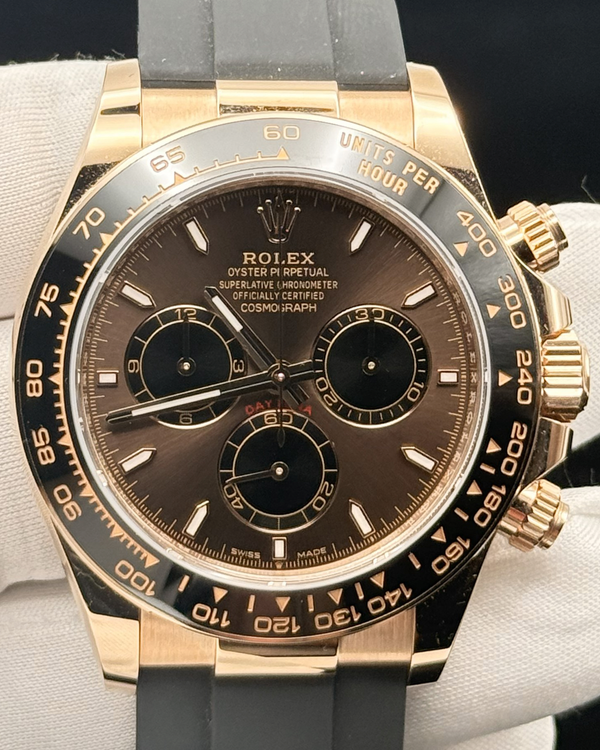 2025 Rolex Cosmograph Daytona 40MM Chocolate Dial Rubber Strap (126515LN)