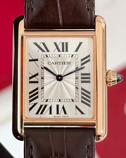 2023 Cartier Tank Louis Cartier 25.5MM Silver Dial Leather Strap (WGTA0011)