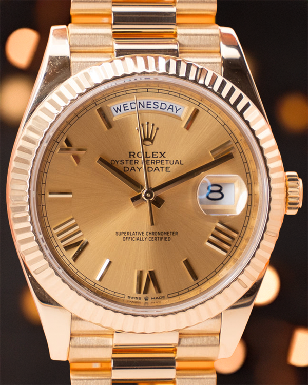2018 Rolex Day-Date 40MM Champagne Dial Yellow Gold President Bracelet (228238)