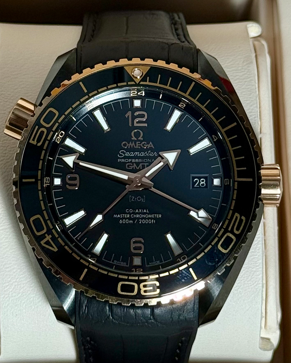 2025 Omega Seamaster Planet Ocean 600M "Deep Black" 45.5MM Black Dial Leather Strap (215.63.46.22.01.001)