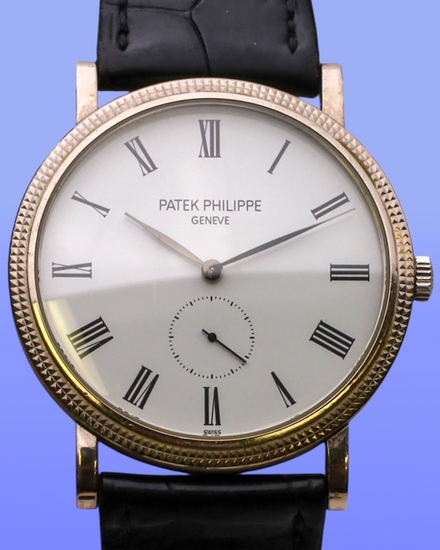 2008 Patek Philippe Calatrava 36MM White Dial Leather Strap (5119G-001)