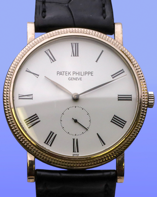 2008 Patek Philippe Calatrava 36MM White Dial Leather Strap (5119G-001)