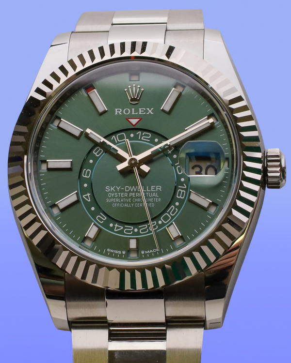 2025 Rolex Sky-Dweller 42MM Green Dial Oyster Bracelet (336934)
